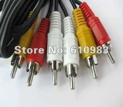 (5 шт./партия) оптовая продажа кабеля 3 RCA штекер к Переходник AV Аудио Видео кабель 1