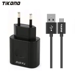 Tikono 5 в 2A универсальное USB быстрое зарядное устройство для iPhone samsung Xiaomi sony iPad Tablet Travel Wall charger с микро зарядным кабелем