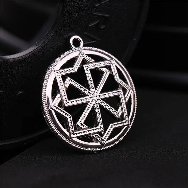 

Skyrim Slavic Kolovrat Charms Molvinets in Yarilo Symbol Valkyrie Amulet Pendant Churinga Periapt Gold/Sliver Wicca Jewelry 2Pcs