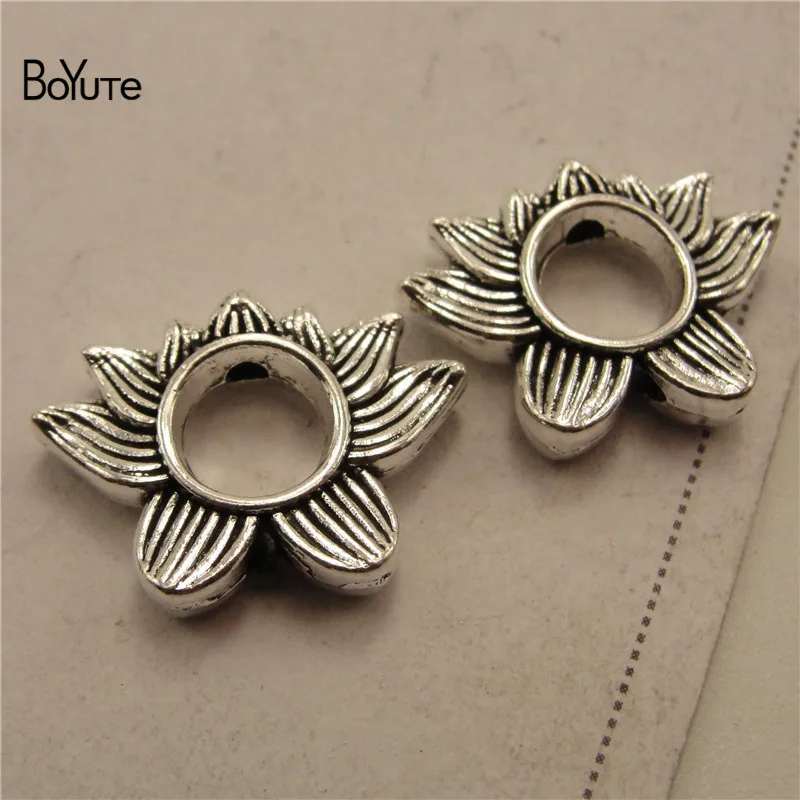 BoYuTe Wholesale Zinc Alloy Antique Bronze Silver Lotus Beads Jewelry Making DIY Hand Made Accessories (7)
