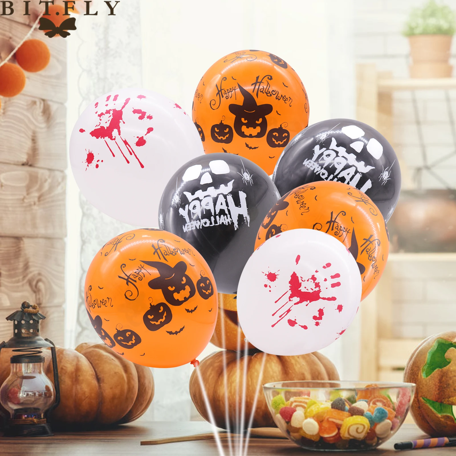 Buy 50pcs 12inch Happy Halloween balloon festival