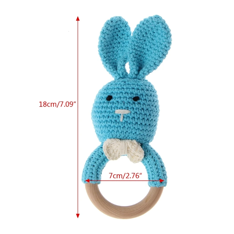 Детский кролик грызунок в форме уха деревянный Прорезыватель кольцо новорожденный сенсорный игрушка подарок для душа