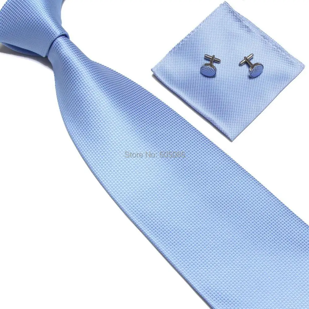 HOOYI дешевый полиэстер мужской набор галстуков галстук носовой платок запонки