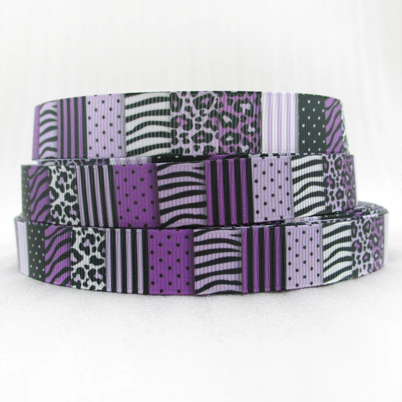 

5Y45625 5/8"(16mm) leopard diagonal stripes high quality printed polyester ribbon, DIY handmade materials, wedding gift wrap