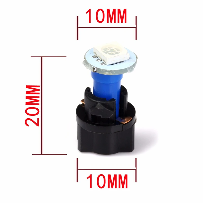 SCITOO 10-Pack Blue LED T5 Bulbs For Honda Dashboard & Instrument Panel Lights – 12V Twist Socket