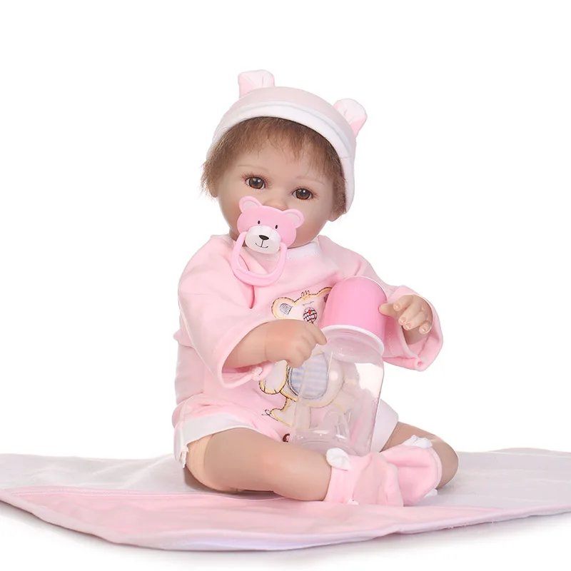 

40CM Soft Vinyl Reborn Doll Lifelike Newborn Girls House Play Baby Dolls for Kids Playmate Toy M09