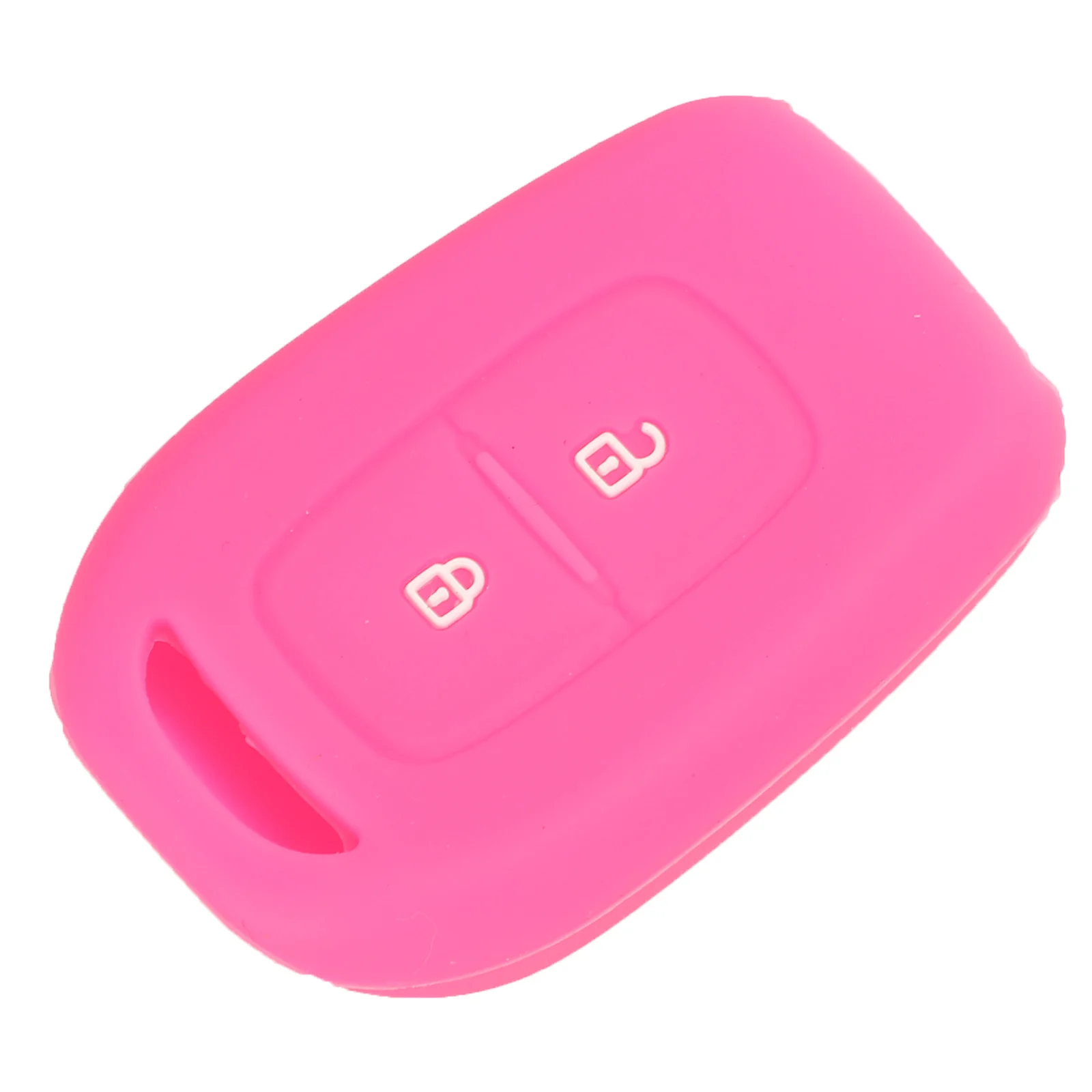 Jingyuqin 2 кнопки силиконовый чехол для ключей для Renault Scenic Master Megane Duster Logan Clio Captur Laguna Fluence чехол дистанционного брелока - Название цвета: Hot Pink