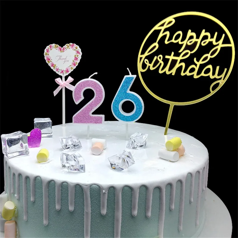 

Creative Glitter Pink/Blue Crown Birthday Number Candles 0-9 for Kids Adult Girls Boys Birthday Party Candles Cake Decorations
