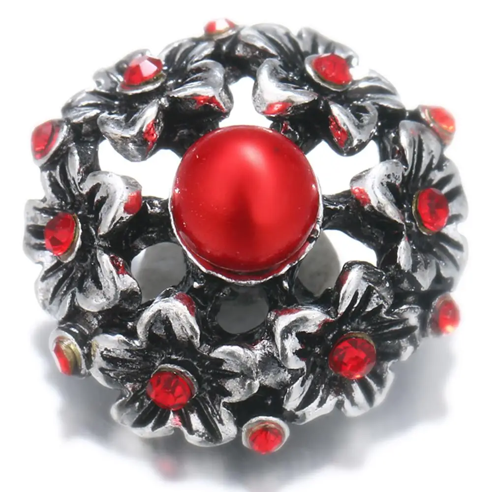 Jayna Lee 20mm Hollow Red Flower Snap Pops Fit Ginger Snaps Interchangeable Jewelry for women men gifts GJS8088 | Украшения и