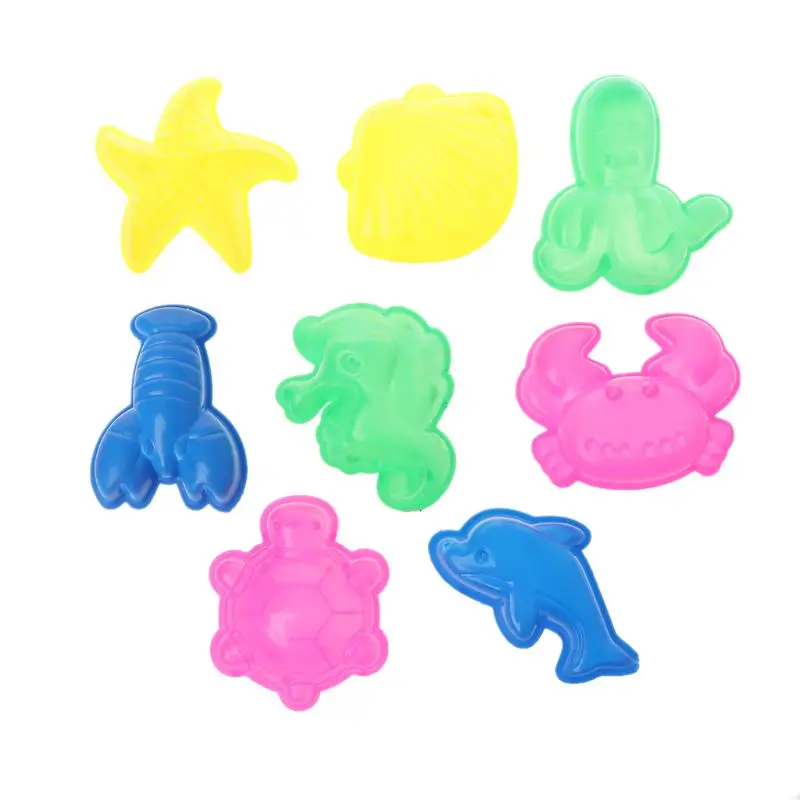 8PCS Sea Animals Sand Clay Tool Beach Toys Modeling Clay For Kids Child Toys slime supplies