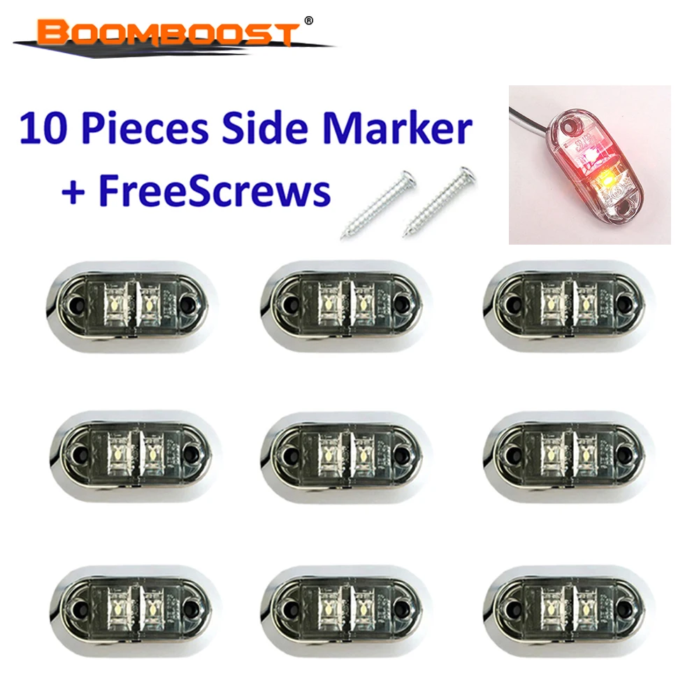 

Wide Voltage 10-30V Waterproof Red-Yellow Color Lampholders 2 LED 2W Side Lights Turn Signal Piranha Lights