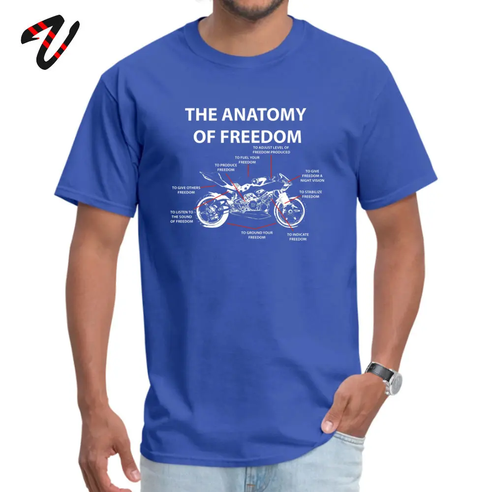 Normal Tees Funny O Neck Casual Short Sleeve 100% Cotton Mens T-Shirt Family T-Shirt Drop Shipping The Anatomy Of Freedom Shirt -21783 blue