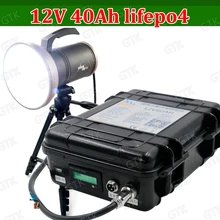 Водонепроницаемый 12,8 V 12v 40ah lifepo4 литиевая батарея USB порт для наружного кемпинга инвертор яркие огни автомобильный ebike+ 6A зарядное устройство