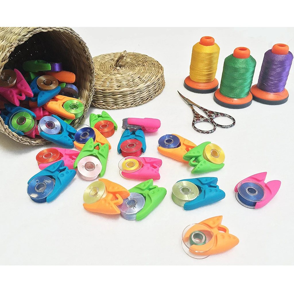 12 шт. силиконовый держатель катушки зажим зажимы Bobbin Buddies & 100 пластиковые стежки