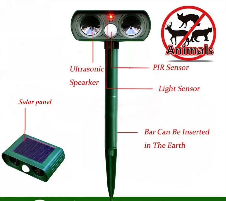 

2018 New Technology Solar Electronics Repeller Ultrasonic Snake Infrared Induction Ultrasonic Repellers Outdoor Anti-animals dev