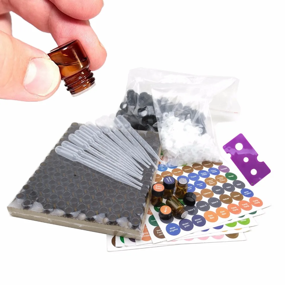 144pcs Empty 1 4 dram 1ml Small Amber Glass Essential Oil Bottles Sample Vials with orifice 2