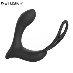 Мужская простата G-spot Анальный вибратор Plug с удаленным Управление простаты Массажер Анальная пробка кольцевой вибратор для Для мужчин Zerosky