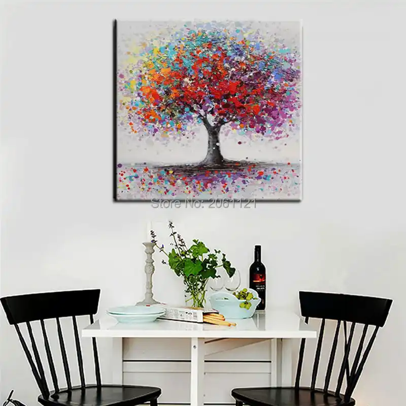 THTHT Artwork Hand Painted Oil Painting On Canvas Countryside Pink Floral Tree,Modern Abstract Large Wall Art Decor For Living Room Bedroom Office Hotel Unframed 3D Vertical Landscape Paintings THTHT Artwork Hand Painted Oil Painting On Canvas Countryside Pink Floral Tree,Modern Abstract Large Wall Art Decor For Living Room Bedroom Office Hotel Unframed 3D Vertical Landscape Paintings