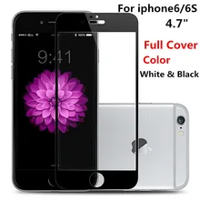 9H Full Cover Color White Black Tempered Glass For Apple iphone 6 6S 4 7 inch