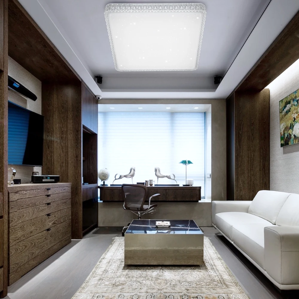 

60W Modern LED Ceiling Lamp acrylic cover crystal frame Square Ceiling Led Light Indoor Lighting Kitchen Bedroom Living Room