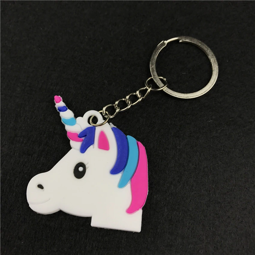 12Pcs Unicornio Party Rubber Bangle Key Chains Kids Favors Birthday Bracelet Baby Shower DIY Colorful horse Party Decor Supplies