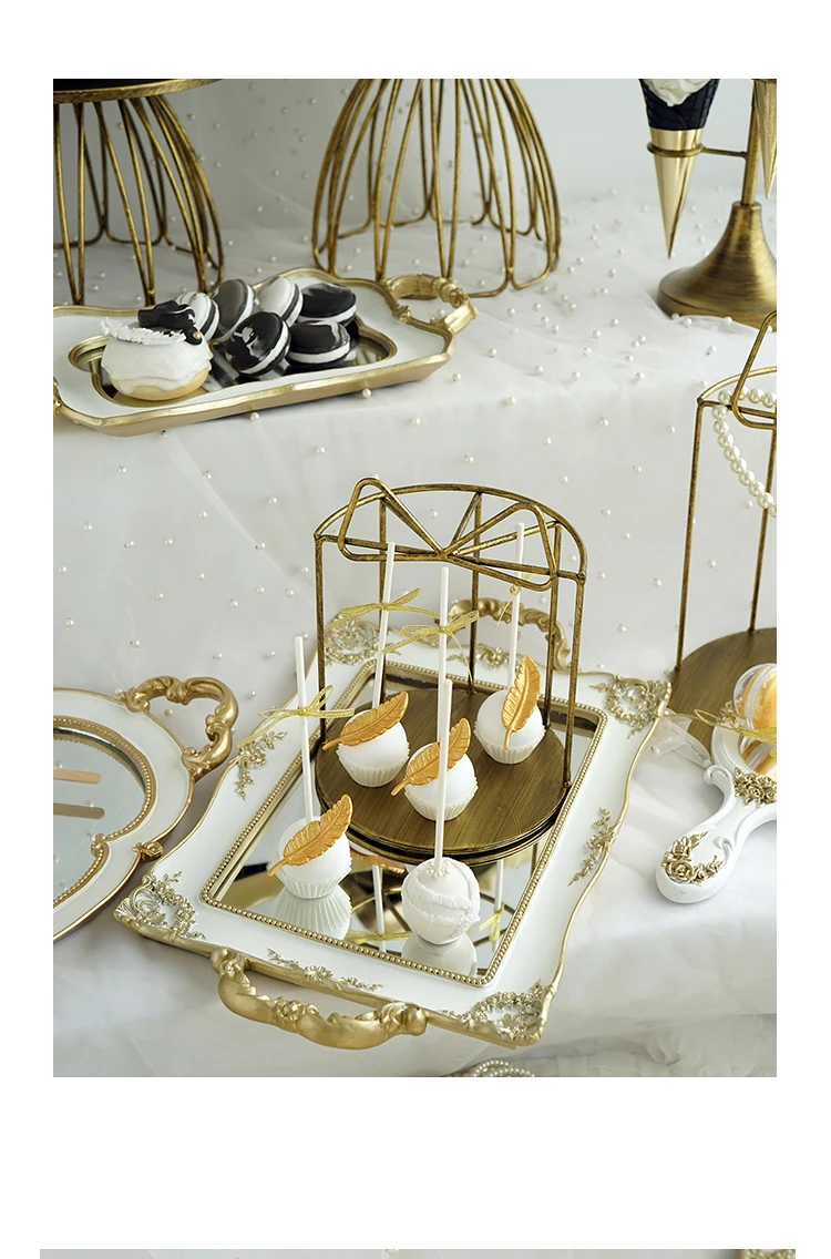 SWEETGO винтажный стеклянный поднос из смолы, поднос для юбки, подставки для торта, свадебные украшения стола, Вечерние Декорации для десертов