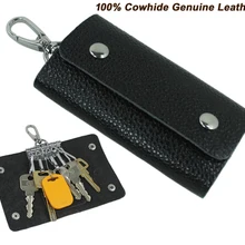 Распродажа, модный мужской держатель для ключей из натуральной кожи, Женский кошелек для ключей, кожаный чехол для ключей, черная сумка MC801