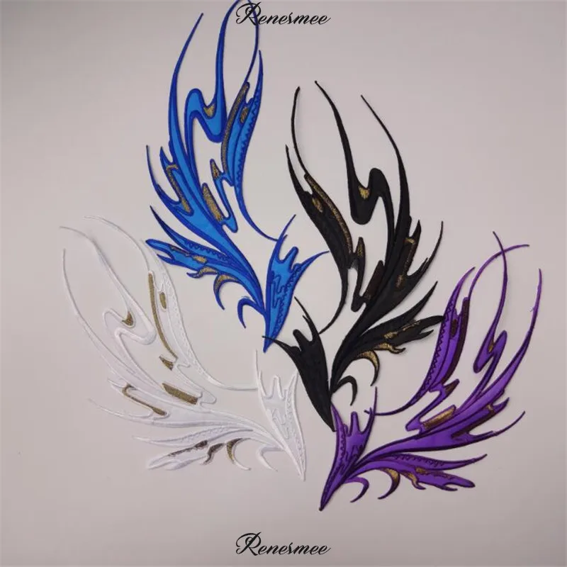 

1Pair/2pcs 4Colors Wings Applique Clothing Embroidery Patch Fabric Sticker Iron On Patch Craft Sewing Repair Embroidered 32X13cm