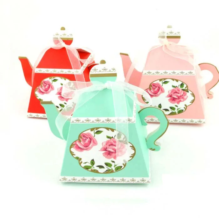 

festival supplies candy box bag chocolate paper gift package for Party favor Decor DIY vintage tea pot shaped