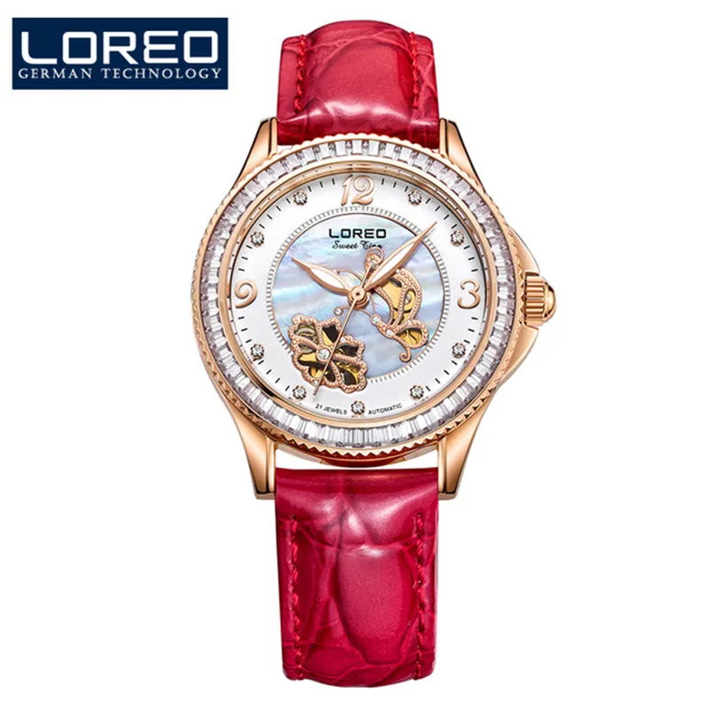 

LOREO Simple Fashion 316L Stainless Steel Rose Gold Watch Women Dress Watches Luxury Diamond Quartz Watches For Girls O82