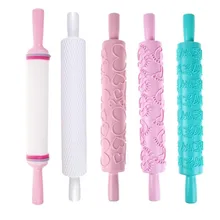 Трафарет для выпечки ремесла Пластиковые DIY кухонные инструменты для выпечки антипригарная скалка для помадки тиснение торта тесто ролик украшения 37*5 см