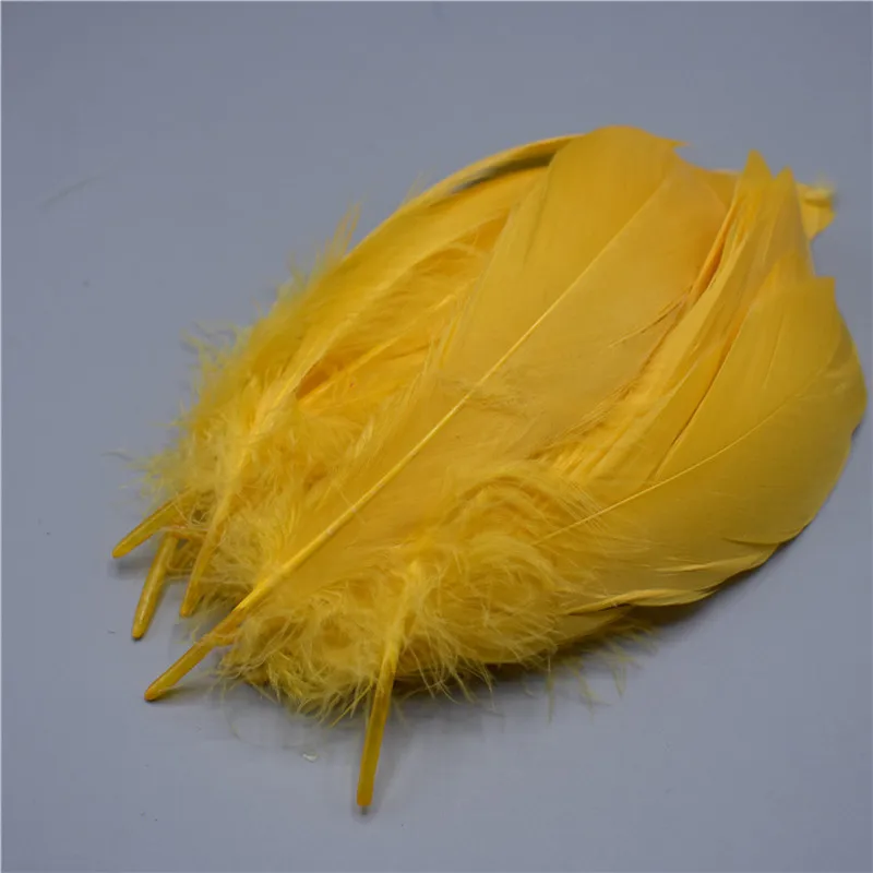 Белые гусиные перья 5-" /13-18 см гусиные перья для рукоделия Свадебные Перья украшения перья для изготовления ювелирных изделий - Цвет: Gold