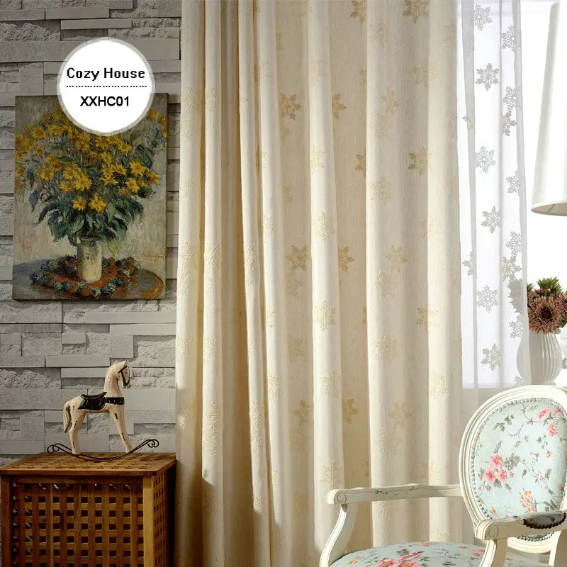 Cotton Linen Curtains For Living Room Blinds Grey Blackout Drapes
