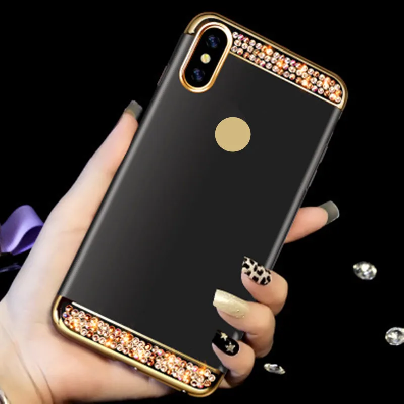 

3 in 1 Glitter Crystal Bling Phone Case for Huawei P20 Pro Lite Honor 7a pro 7c Y9 Y6 Y7 Prime 2018 Mate 10 lite P Smart Cover