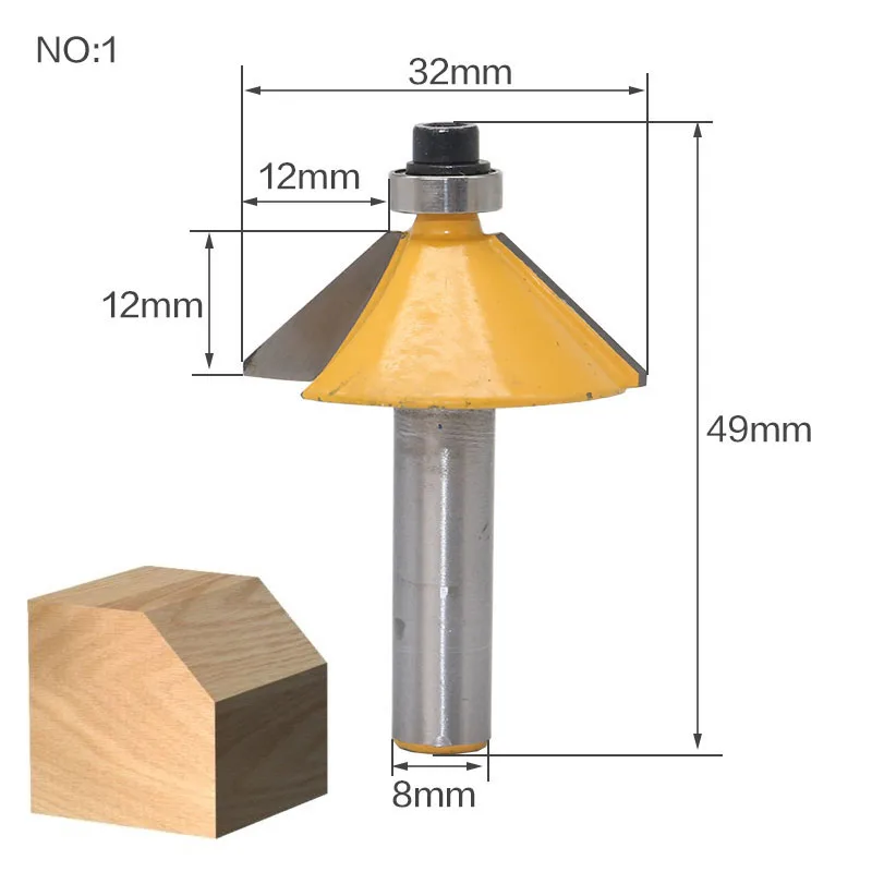 13 шт. "8 хвостовик древесины маршрутизатор бит прямой Концевая фреза триммер очистки заподлицо отделка угловая круглая бухта коробка биты инструменты фреза RC