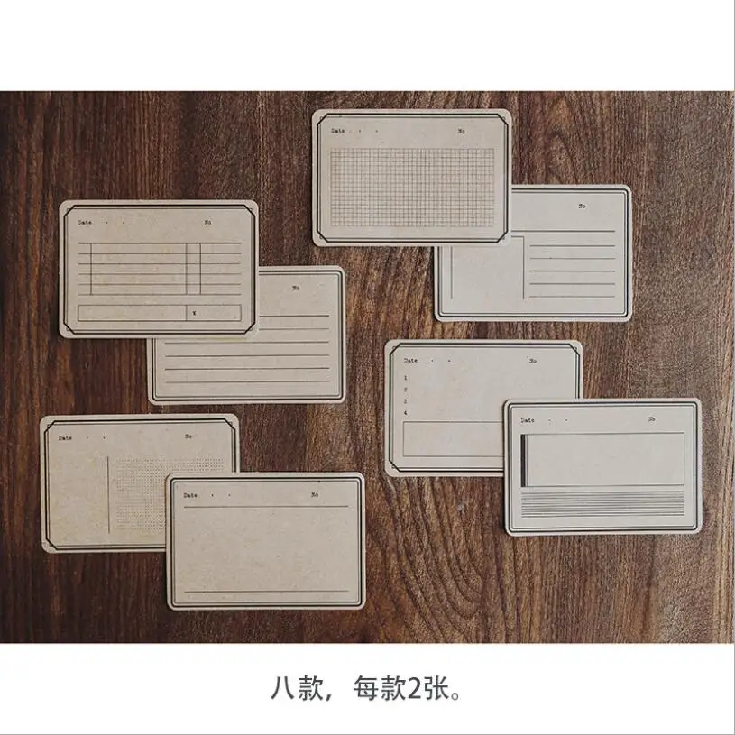 

16pcs/pack Vintage Kraft Paper grid List notePad Memo Pad Sticky Notes Papelaria School Supply Bookmark Message Label