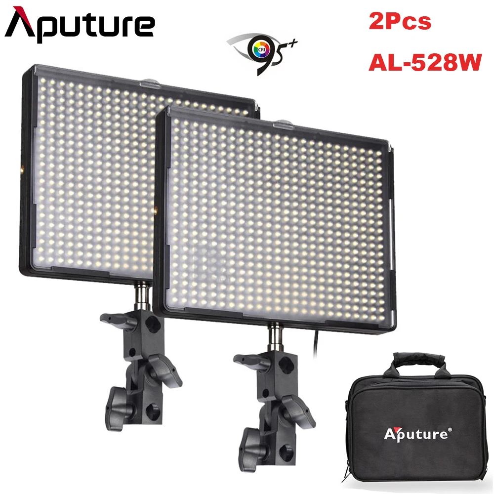 

2Pcs/lot Aputure Amaran AL-528W CRI95+ 528Pcs LED Studio Video Light Panel Camera Photographic Lighting for Sony DSLR Cameras