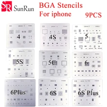 9 шт./лот полный набор трафареты для исправления дефектов пайки BGA посвятить комплект для iPhone 4 4S 5 5S 5c 6 6+ 6s 6s+ завод олова чистая