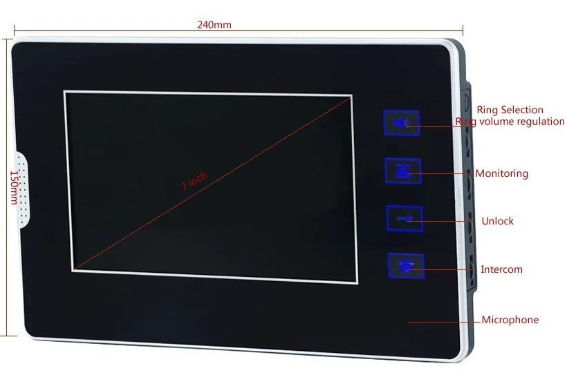 Проводной 7 "сенсорный Экран Видео-Телефон Двери Интерком RFID Система + 2 монитор + 1 Открытый Камера + Питание Управления БЕСПЛАТНО ДОСТАВКА