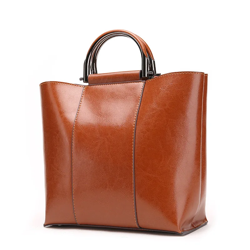 

Alandtus Brand Handbags Genuine Leather Women Bag Big Casual Female Bags Bolsa Feminina High Quality Vintage Lady Shoulder Bag