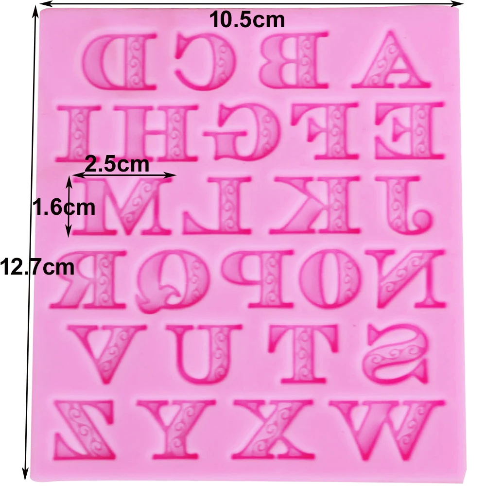 Sophronia M363 3D заглавные буквы силиконовые формы Алфавит помадка Сахар ремесло украшения торта инструмент 12,7*10,5*0,6 см