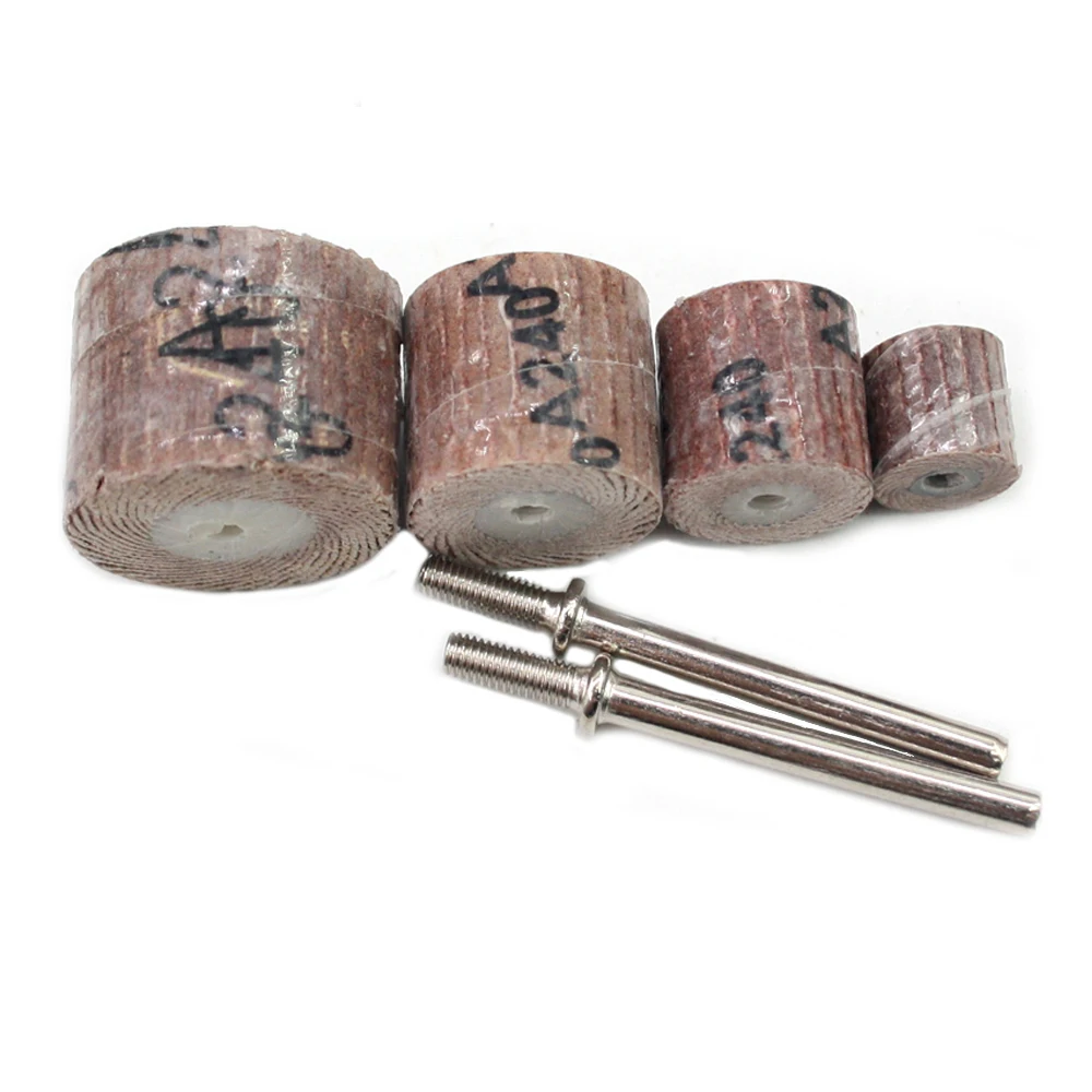 Freeshipping 10 pcs sand paper polishing bits abrasive mops-wheel spindle mops sand paper wheel mounted flap wheels