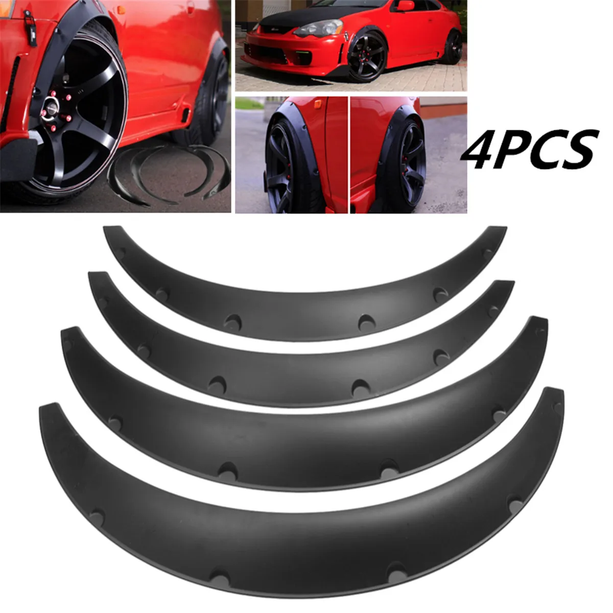 

4pcs Universal Car Mudguard Flares Flexible Yet Durable Polyurethane BFD-UNIZG-PU Black Car Mudguard Mud Guard Auto Accessories