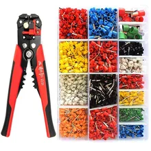 

Crimper Plier Set2120Pcs Crimp Connector Insulated Cord Pin End Terminal Kit and Uninsulated Wire End Ferrules Ratchet Wire Crim