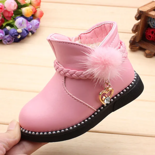 Children Baby Boots For Girl Toddler Shoes Autumn/winter Kids Cotton Shoes Girls Plush Velvet