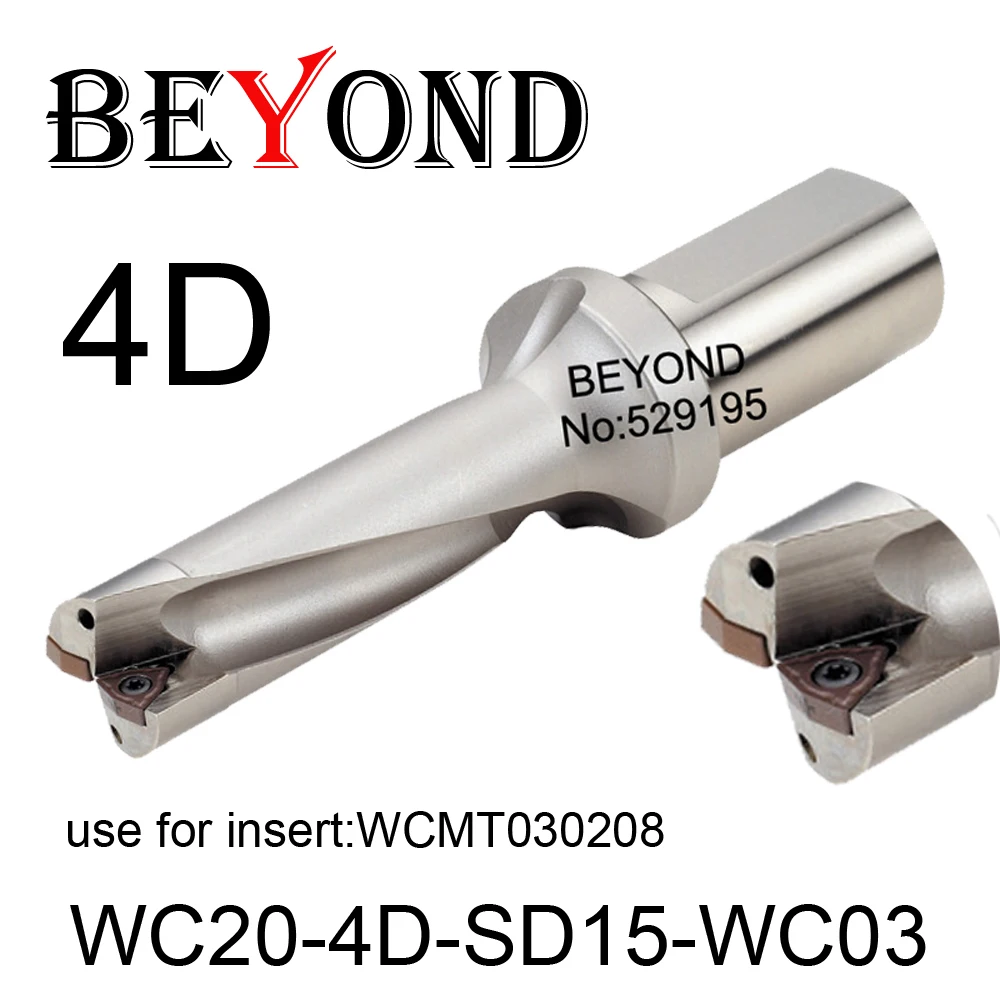 

BEYOND WC 4D 15mm WC20-4D-SD15-WC03 U Drilling Drill Bit use Insert WCMT WCMT030208 Indexable Carbide Inserts Lathe CNC Tools