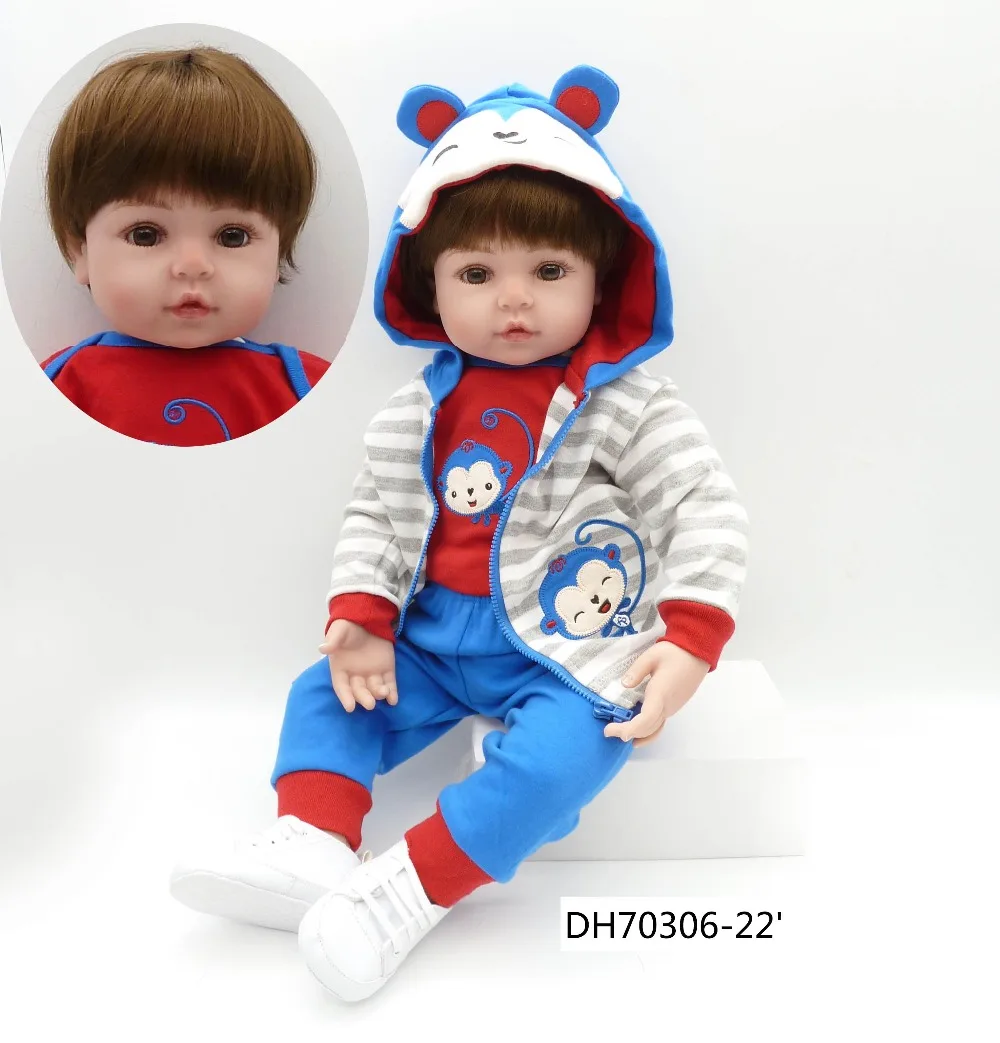 47 см детские игрушки куклы Мягкие силиконовые виниловые Bebe Menina Reborne Menino домик