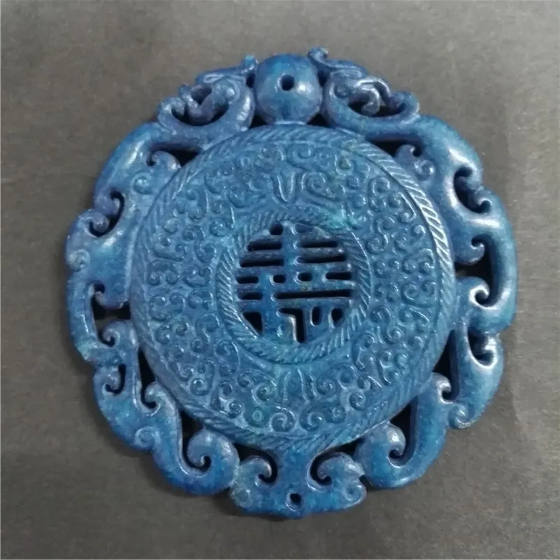 Амулеты классический традиционный китайский древний винтажный узор синий камень Королевский синий бисером кисточкой цепочка из гематита кулон ожерелье