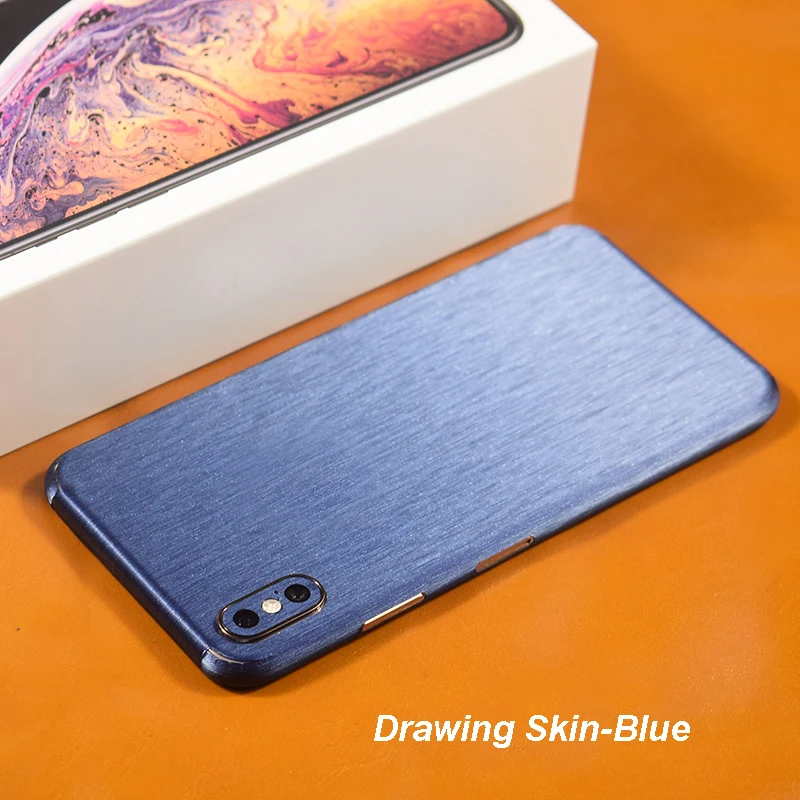 3D Carbon Fiber  Leather Wood Skins Protective Phone Back Cover Sticker For iPhone XS MAX XS X 8 Plus 7 6 6S Plus Back Sticker (22)