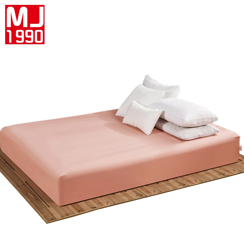 

100% Polyeste Fitted Sheet Mattress Cover Solid Color Sanding Bedding Linens Bed Sheets With Elastic Band 160*200 cm Double Size